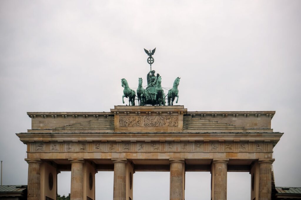 The Brandenburg Gate and its quadriga in Berlin, Germany