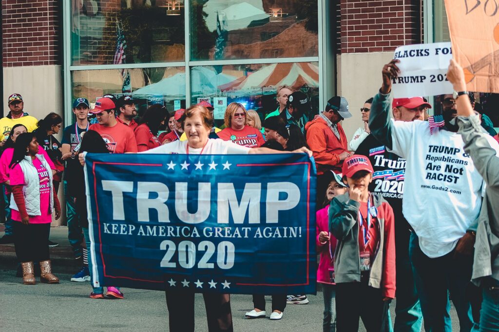 A crowded political campaign rally